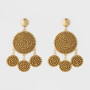 *3 For 20* BaubleBar Gold Bead Disc Drop Earrings